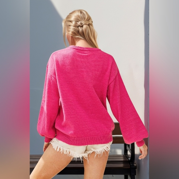 Double Take Full Size Sequin Nutcracker Long Sleeve Sweater - Picture 2 of 6